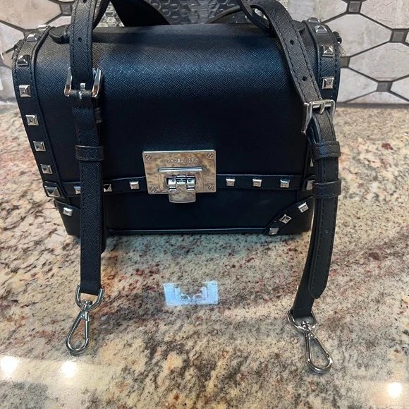 Michael Kors - Black Studded Handbag - Picture 3 of 8